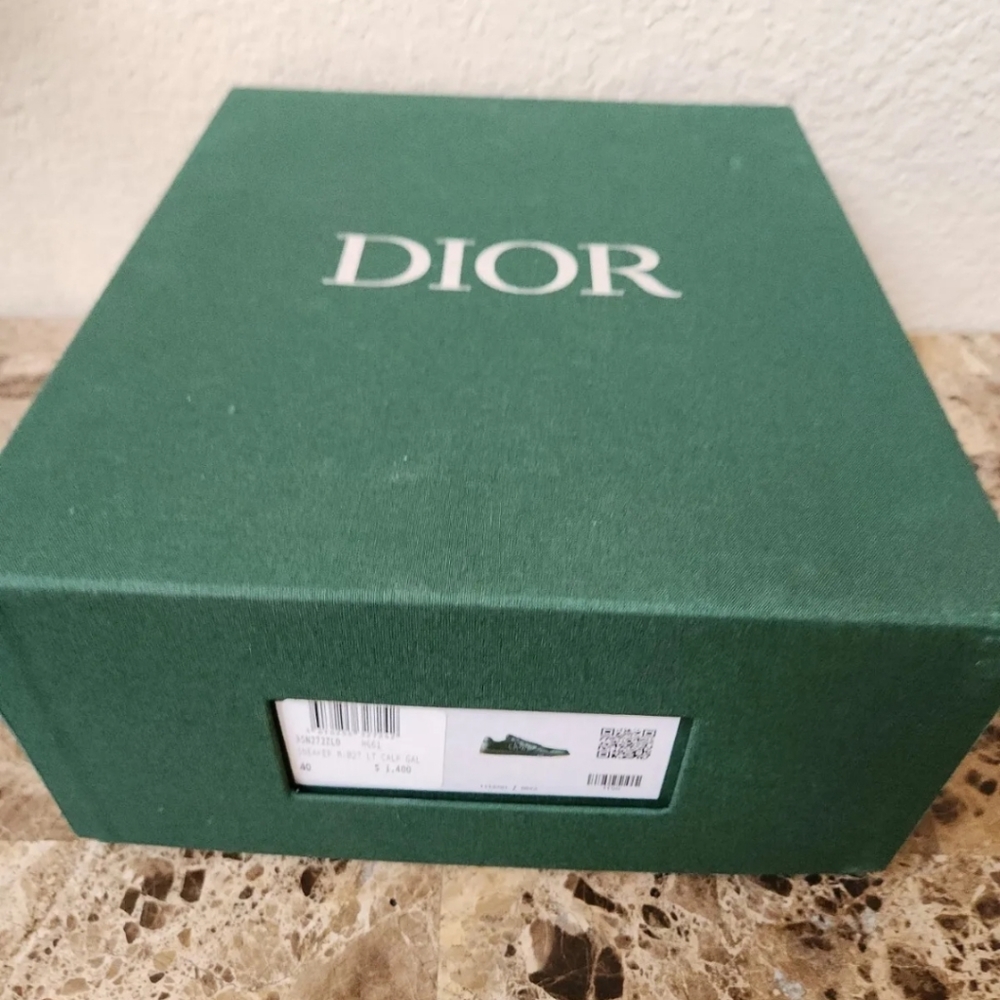 Dior mens world tour b27 size 40 green galaxy leather low top sneakers - Picture 4 of 8